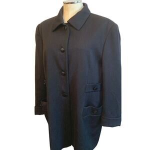 Escada Margaretha Ley Womens Four Button Jacket Size 44 Black Long Vintage